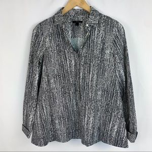 COS Dot Print Button Up Long Sleeve A Line
